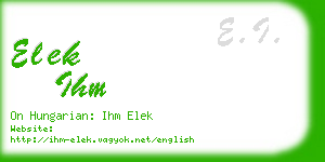elek ihm business card